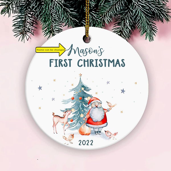 Baby's First Christmas Ornament, Personalized New Baby Ornament 2022, Baby Name Christmas Ornament, Baby Keepsake, Custom Christmas Gifts