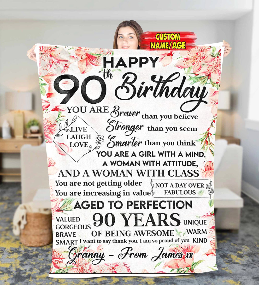 Custom 90th Birthday Gifts for Women Best 90th Birthday Gifts Ideas 90 Year Old Birthday Gifts