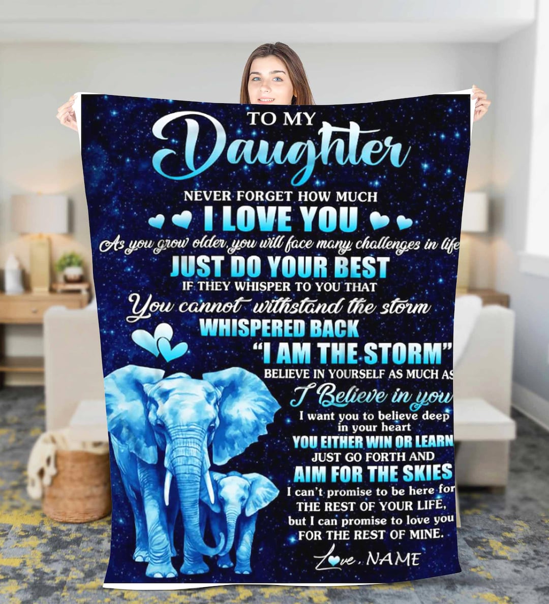 Personalized to My Daughter Fleece Sherpa Blanketbirthday Gift for Daughter Christmas Gift