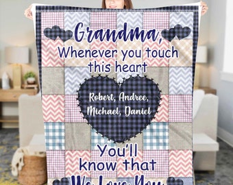 Personalized To Our Grandma Nana Fleece Sherpa Blanket Grandma Birthday Gift Mother's day blanket gift, Grandma blanket, Custom Grandma gift