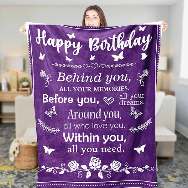 Custom Birthday Gifts for Mom Best Birthday Gift Fleece Sherpa Blanket custom blanket gift, Birthday gift for Grandma, Personalized blanket