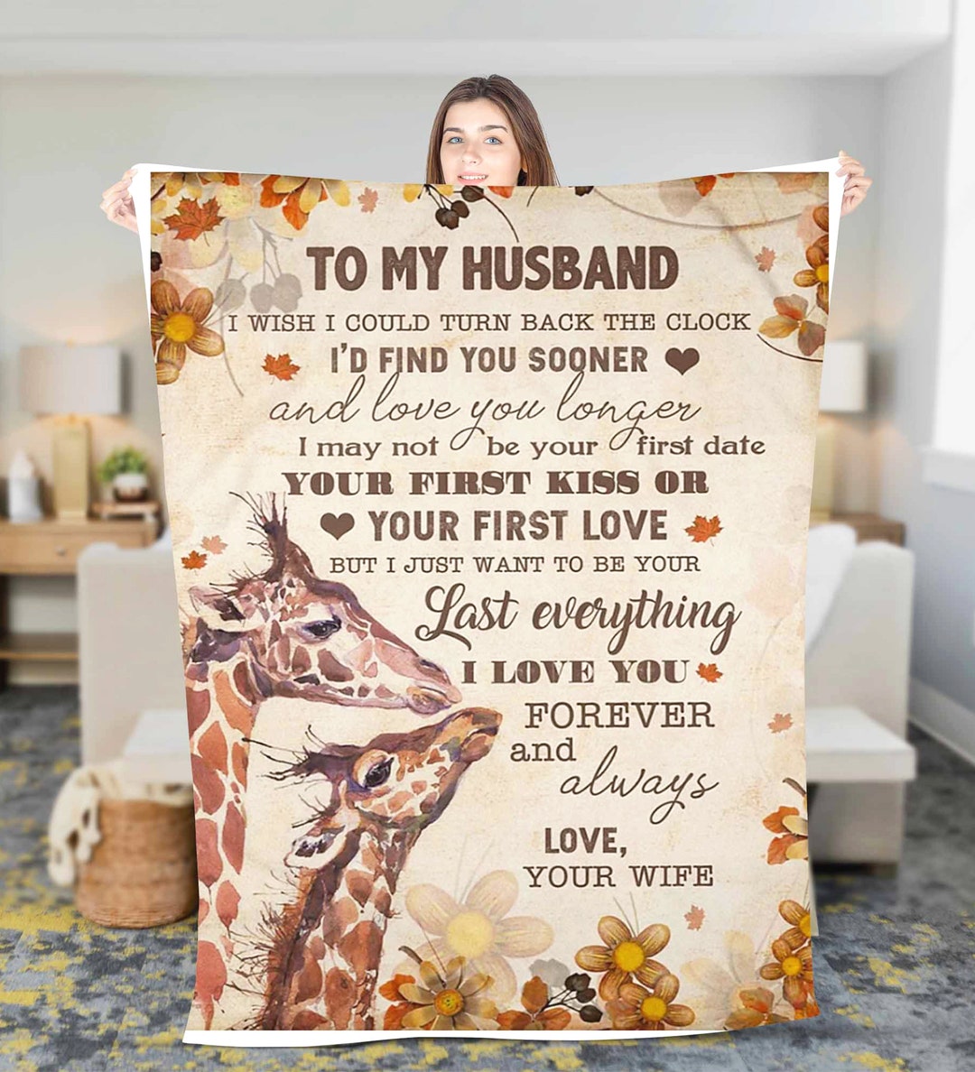 Custom to My Husband Fleece Sherpa Blankets Gift for Husband Birthday