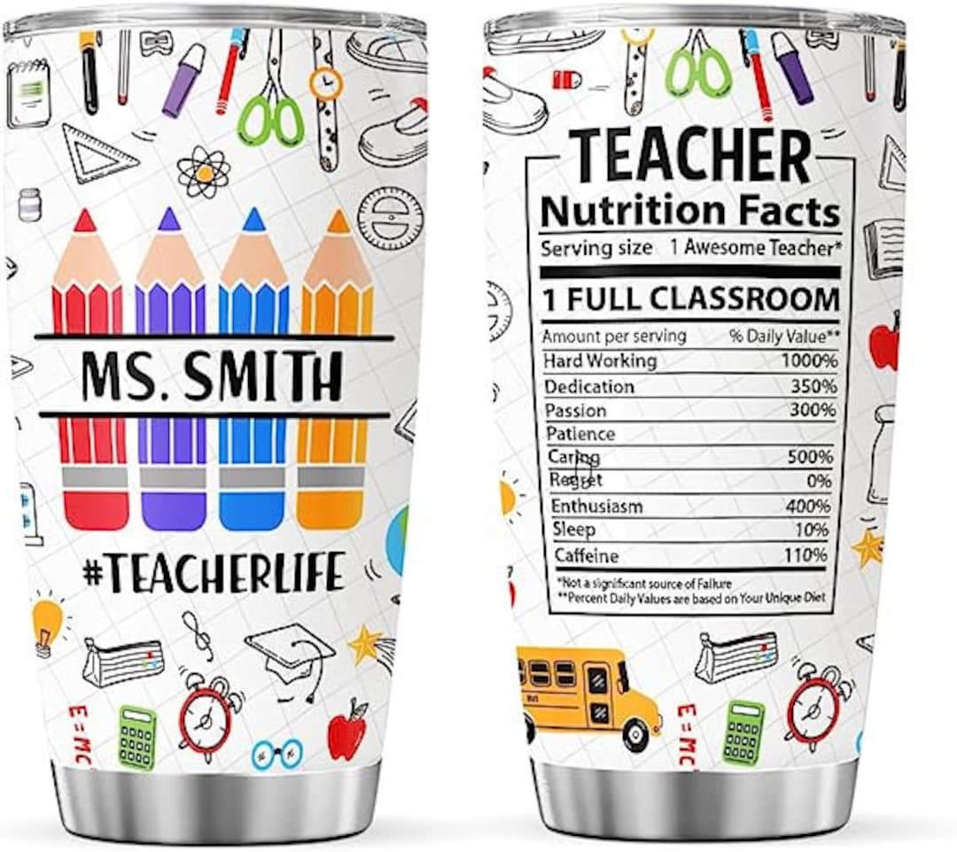Personalized Teach Crayon Pencil Nutrition Facts Custom Name Etsy