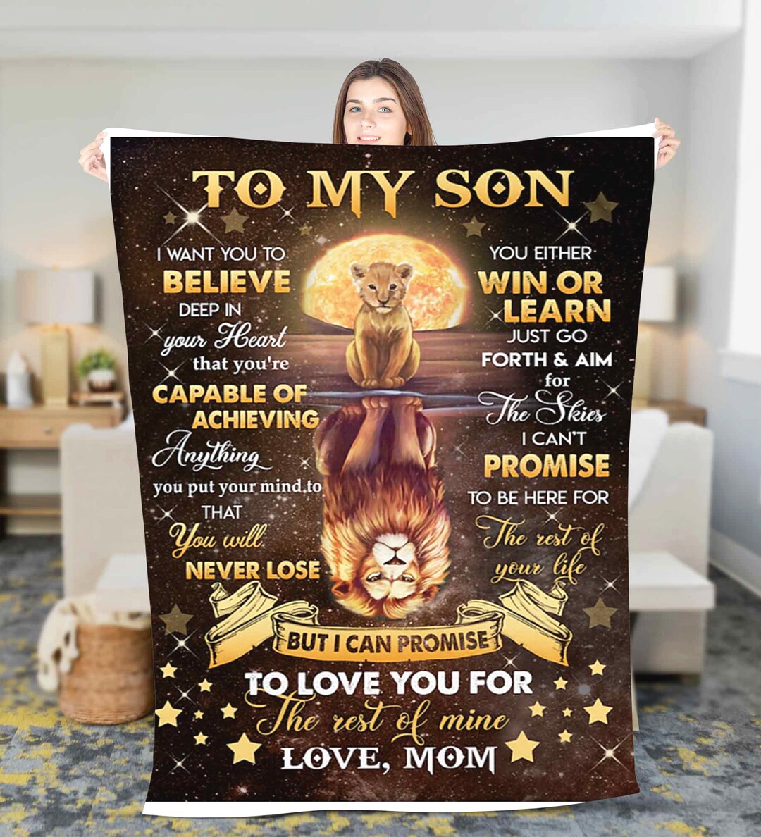 Personalized Name to My Son Blanket Custom Name Fleece Blanket Gift