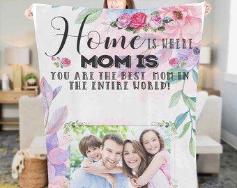 Personalized photo To My Mom Fleece Sherpa Blanket, Custom Birthday Gift For Mom, Mom photo Blanket, Mother's day Gift, Mother's day blanket