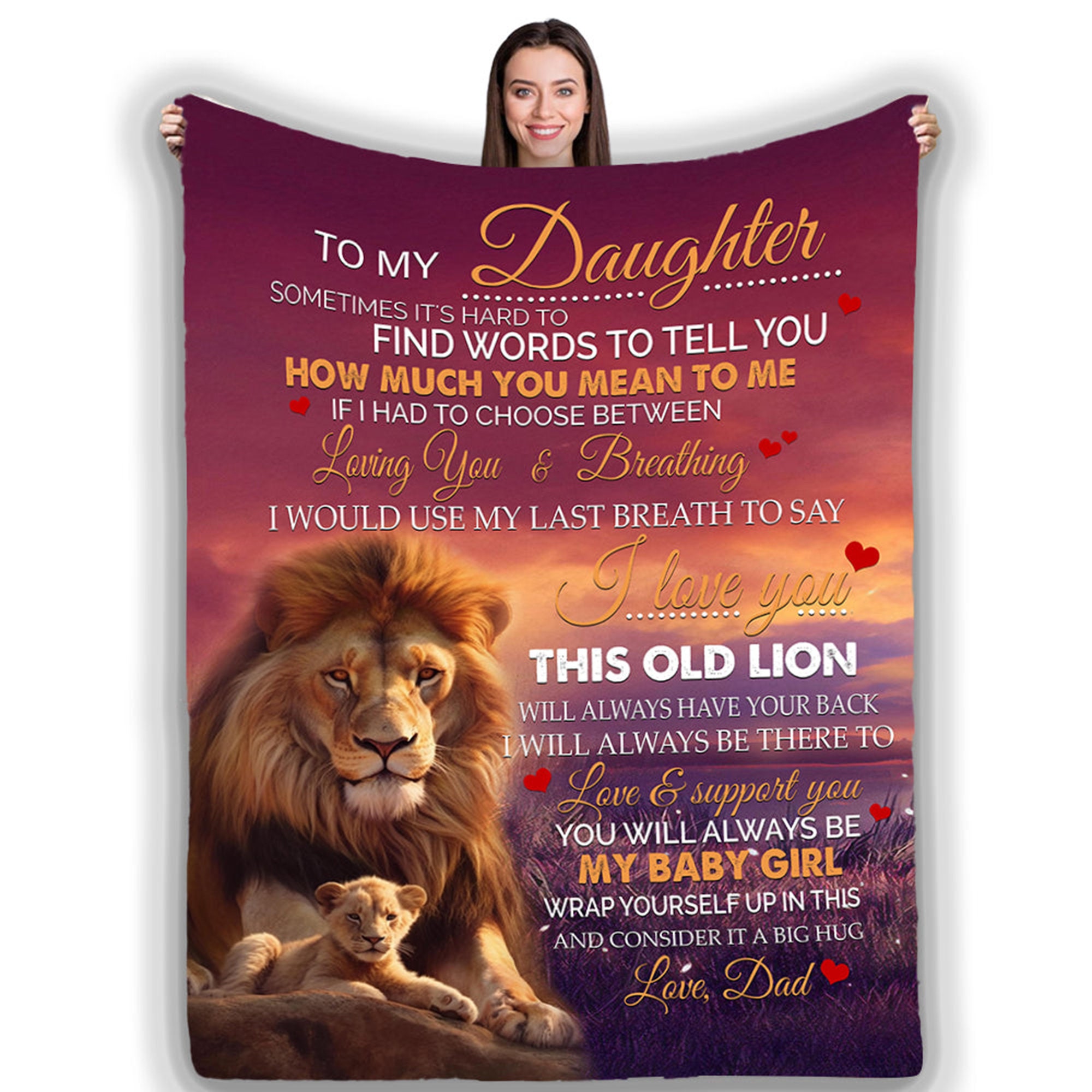 To my online daughter lion blanket