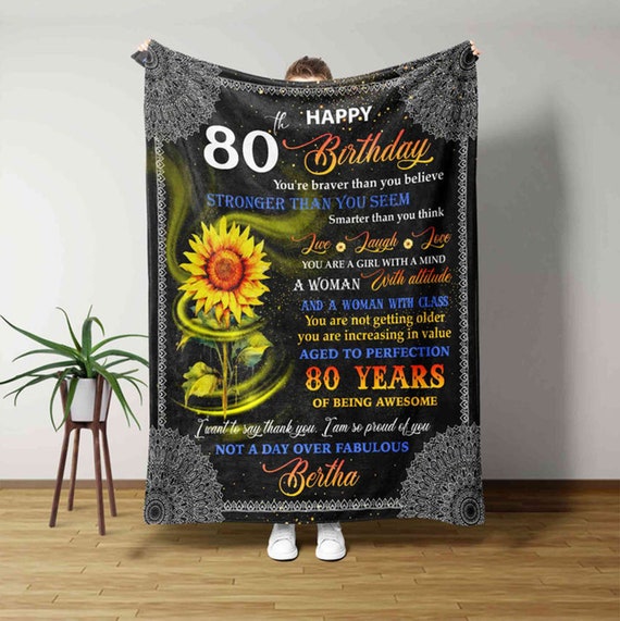 Idee regalo personalizzate per l'80 compleanno Regali per l'80 compleanno  per donne Regali di compleanno per 80 anni Donna Mamma Moglie Nonna Coperta  in pile Sherpa -  Italia