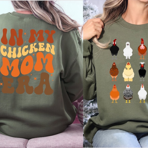In My Chicken Mom Era Sweatshirt, Farmer Mom Vintage T-shirt, Cute Chicken Mom, Military Sweatshirts For Women, farm lovers,chicken mama tee