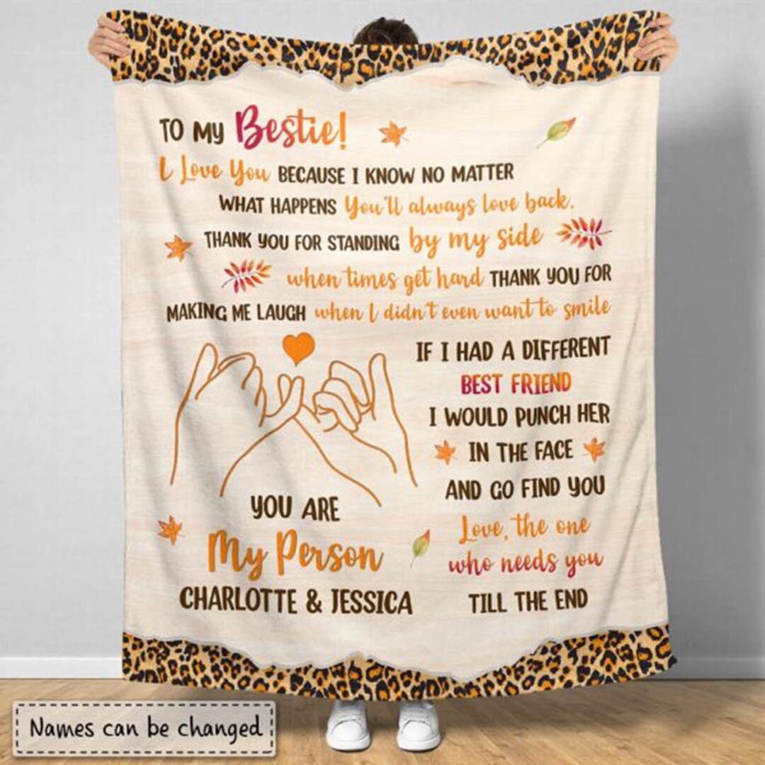 Personalized Best Friend Fleece Blanket - Custom Names & Hairstyle, Christmas/Birthday Gift For BFF, 50x60 Inches - View #8