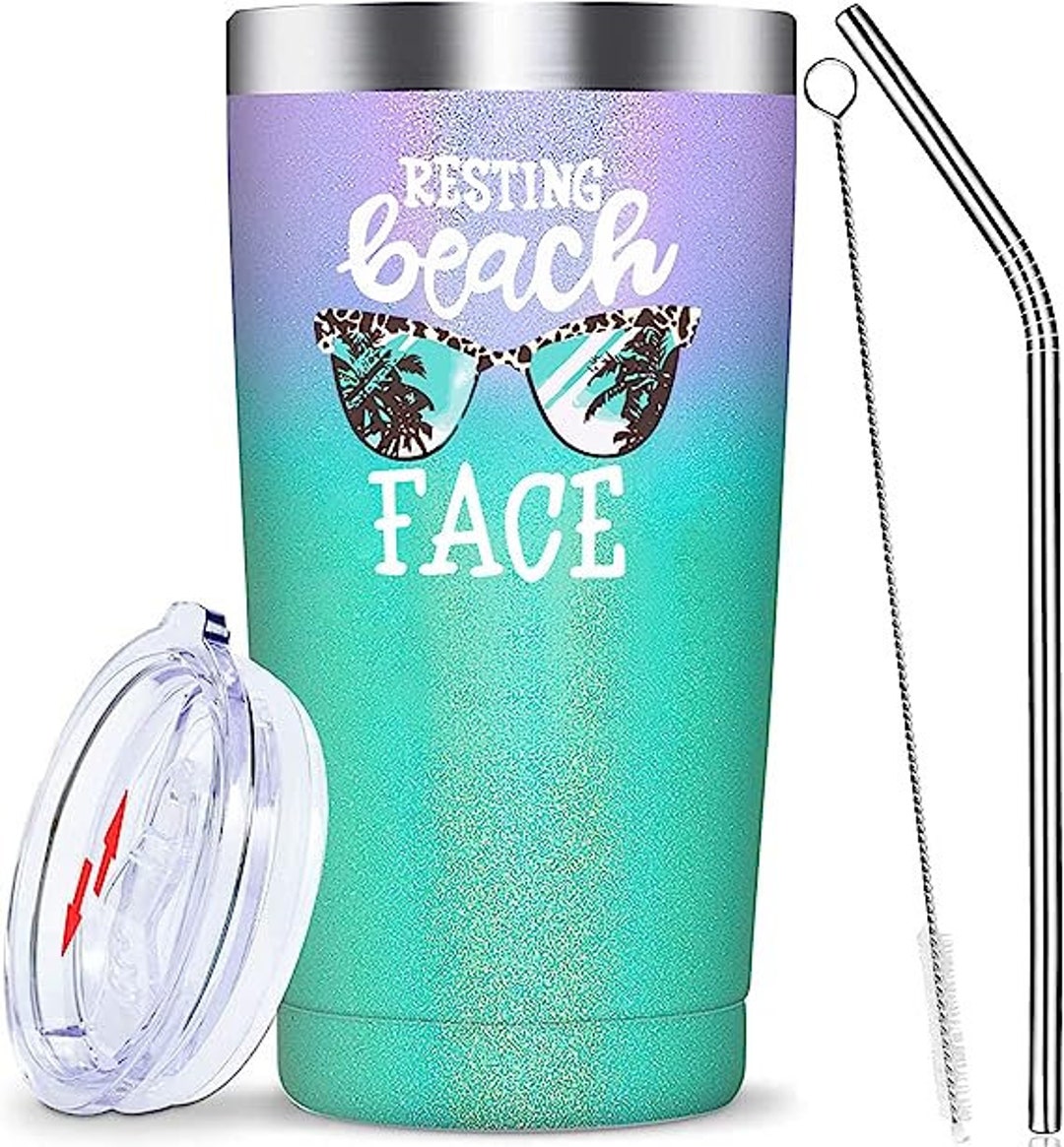 Resting Beach Face Tumblers Vacation Tumbler Personalized Custom Family