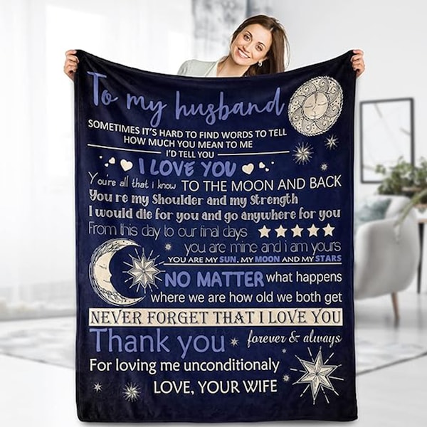 Custom To My Husband Fleece Throw Blanket & Quilt - Gift Idea From Wife To Husband - I Love You Forever & Always