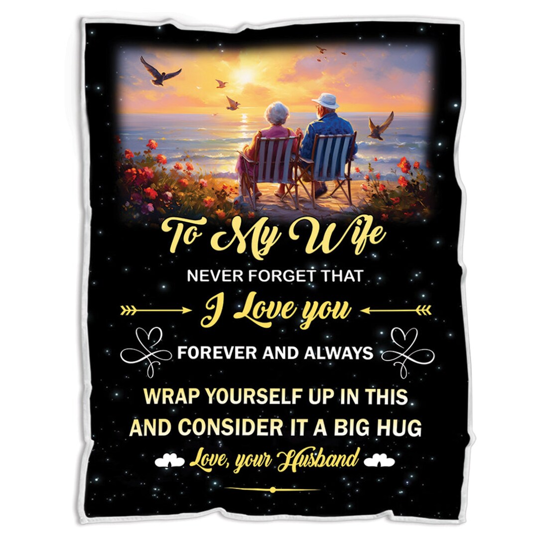 Custom to My Wife Fleece Sherpa Blankets Gifts for Wife, Birthday Gifts