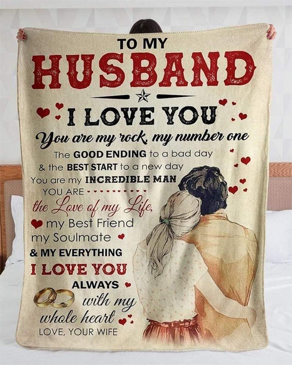 to My Wife Blanket Anniversary Birthday Gifts for Wife from Husband I Love  You Gift for Her Romantic Valentines Day Blankets Mothers Day Blanket Gift  from Husband 