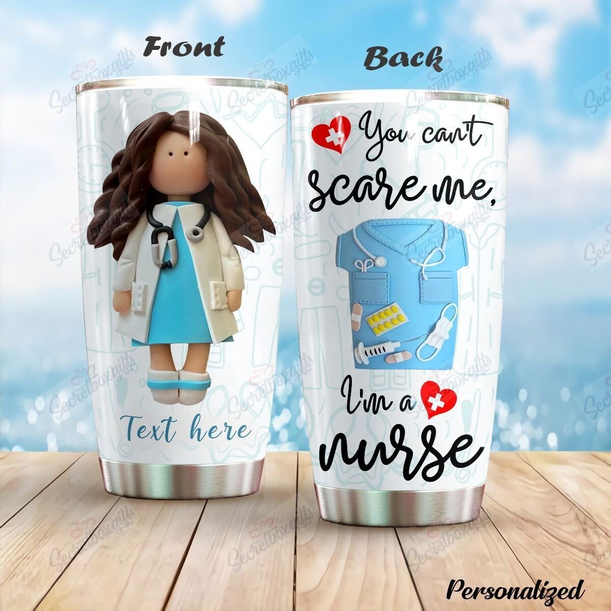 You Can't Scare Me I'm A Nurse Personalized Tumbler - Teezalo
