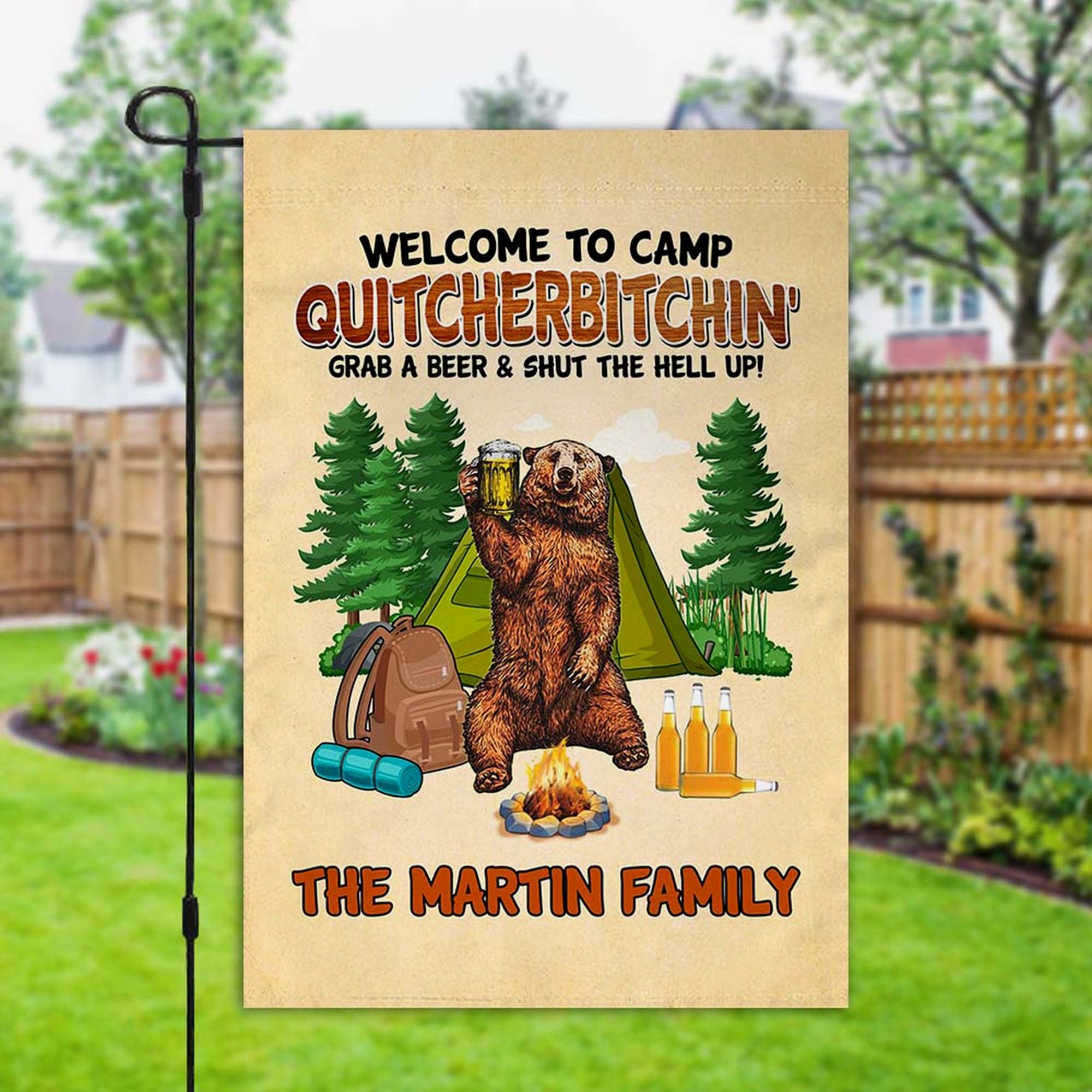 Camping Flags,Welcome To Camp,quitcherbitchin,grab A Beer And Shut The ...
