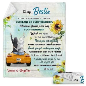 Personalized Bestie Fleece Throw Blanket/Quilt - Life Is Better With Sisters - Gift Idea For Besties/ Sisters
