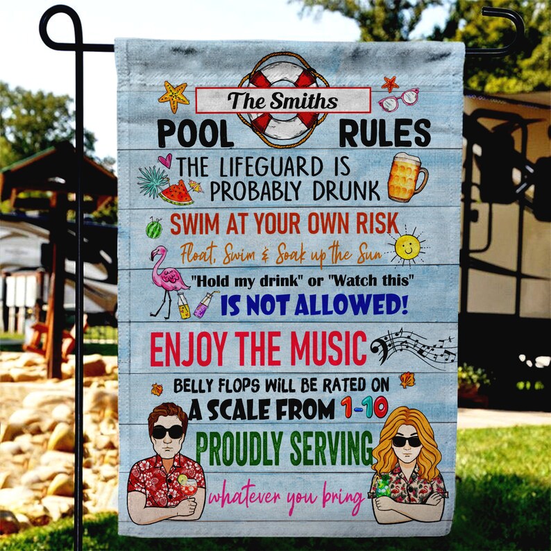 Pool Sign Metal Swimming Pool Sign Metal Backyard Sign Pool Etsy