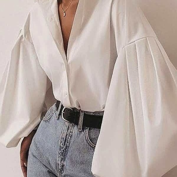 shirt sx, xxxl, white cotton, midi, open collar, dropped shoulder with wide folded sleeve, length 60cm, manual, customized,by mesage