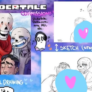 UNDERTALE and DELTARUNE art commissions (1 SLOT) Payment→PayPal