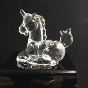 Clear Glass Mini Unicorn Candle Holder Figurine