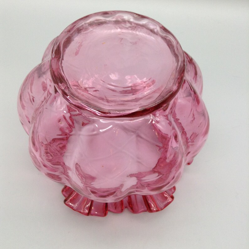 Fenton Pre-Logo Cranberry Rose Bowl
