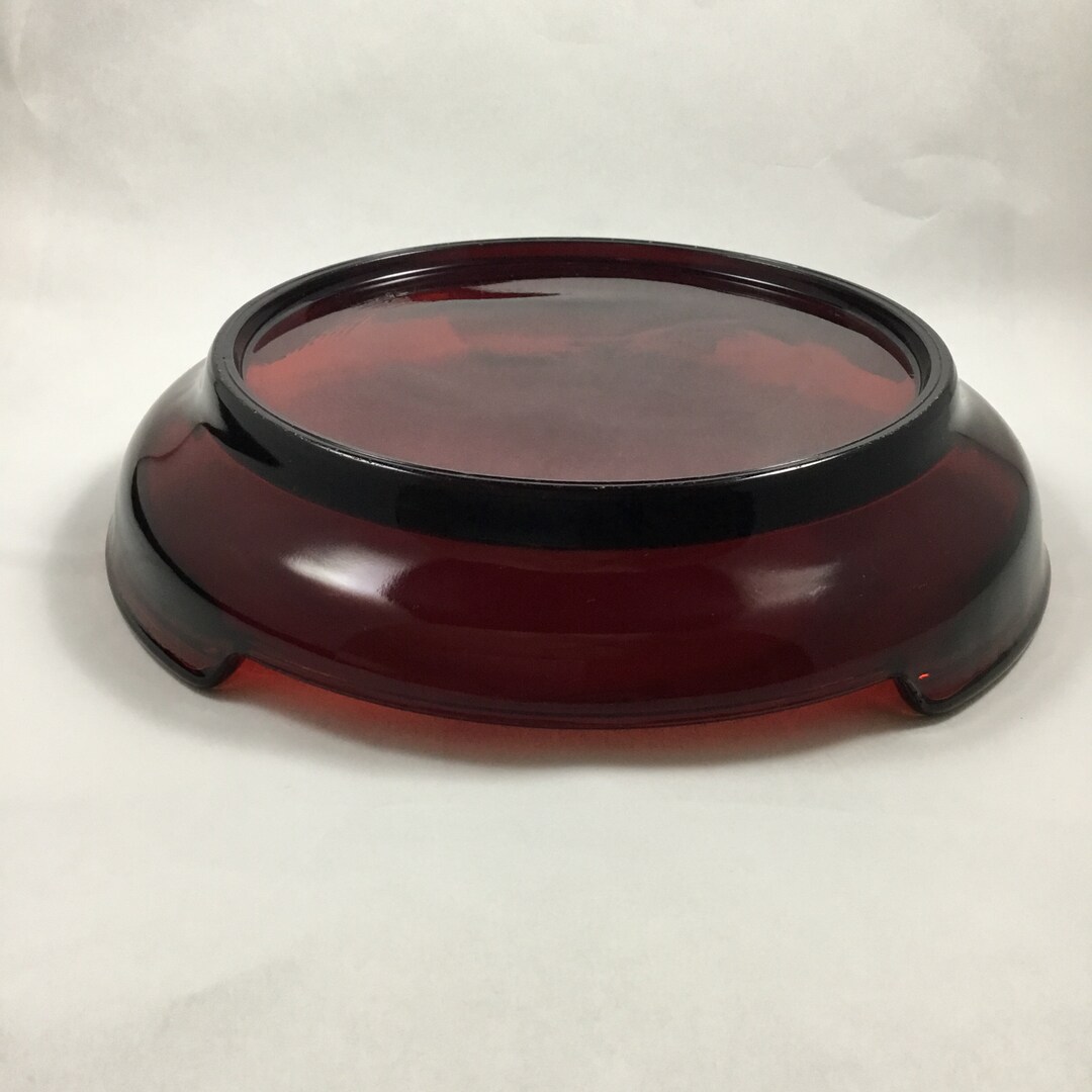 Anchor Hocking Royal Ruby Punch Bowl Base Stand Etsy