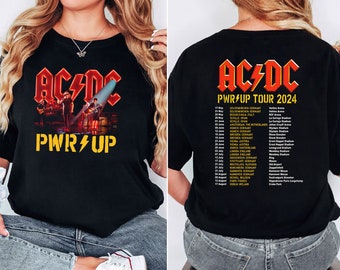 Camisa ACDC Pwr Up World Tour 2024, Camisa ACDC de la banda de rock, Camisa de la banda ACDC, Camisa de los años 90 de la banda Acdc