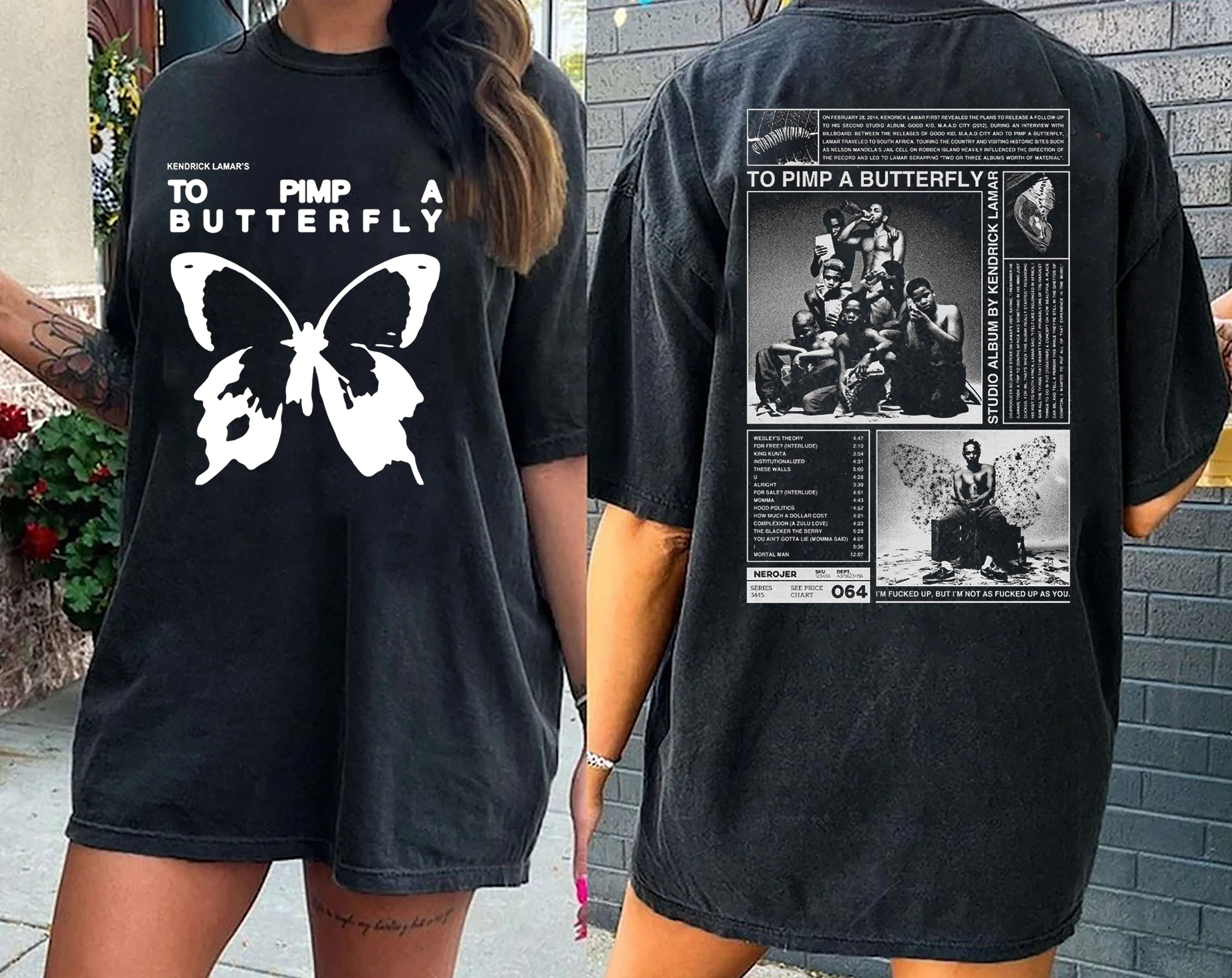 To Pimp A Butterfly Tracklist Shirt, Kendrick Shirt, Kendrick Lamar Retro Double Sided T-Shirt