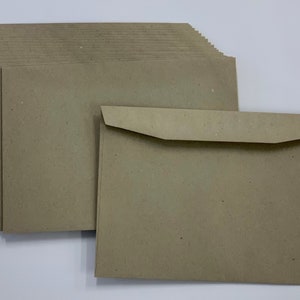 100% Reciclaje Papel// C5 Sobres Kraft/Brown// Enviromail// Ocasión especial//Plan Cara// tamaño: 229mm x 162mmH