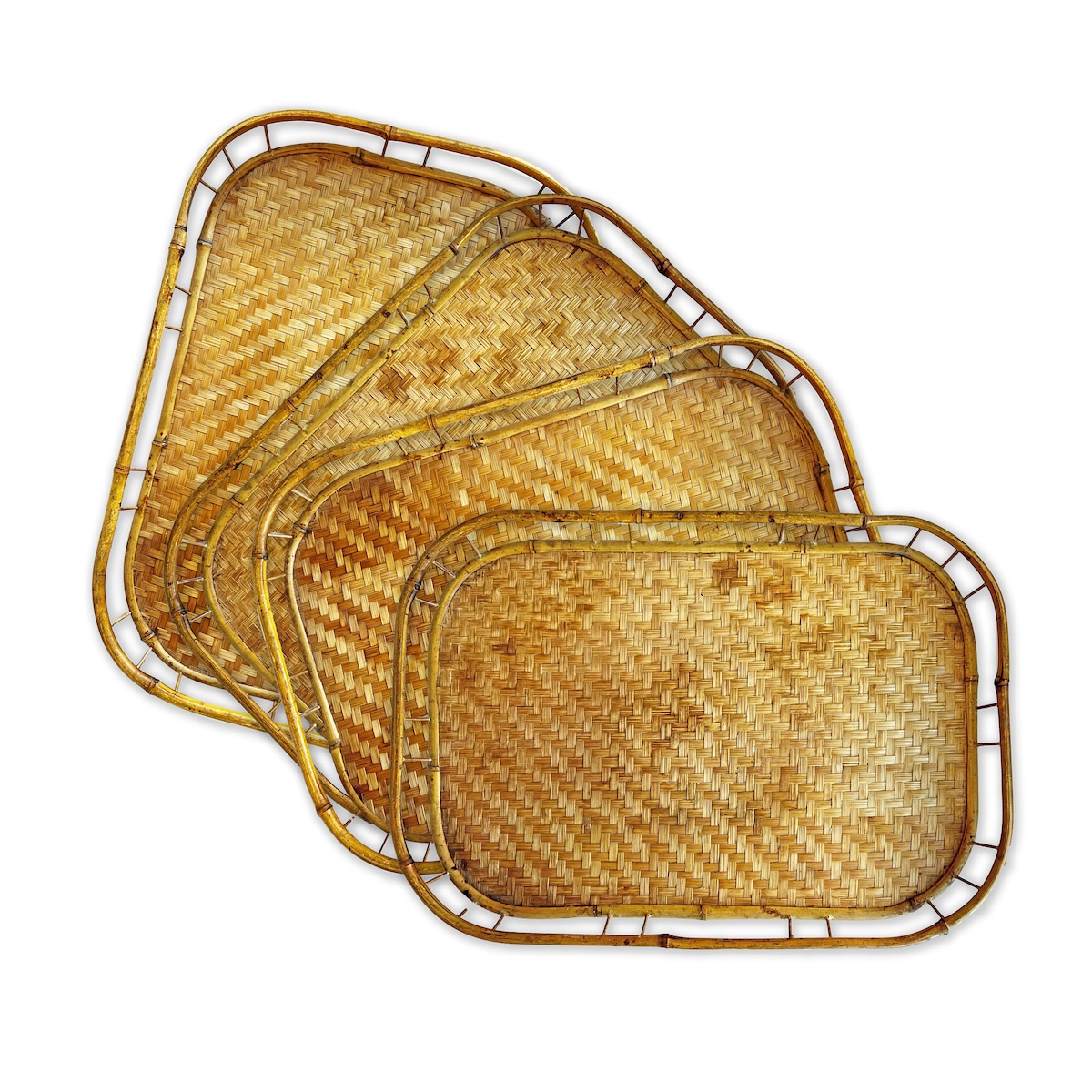 Bamboo Dinner Trays set of 4 - Etsy