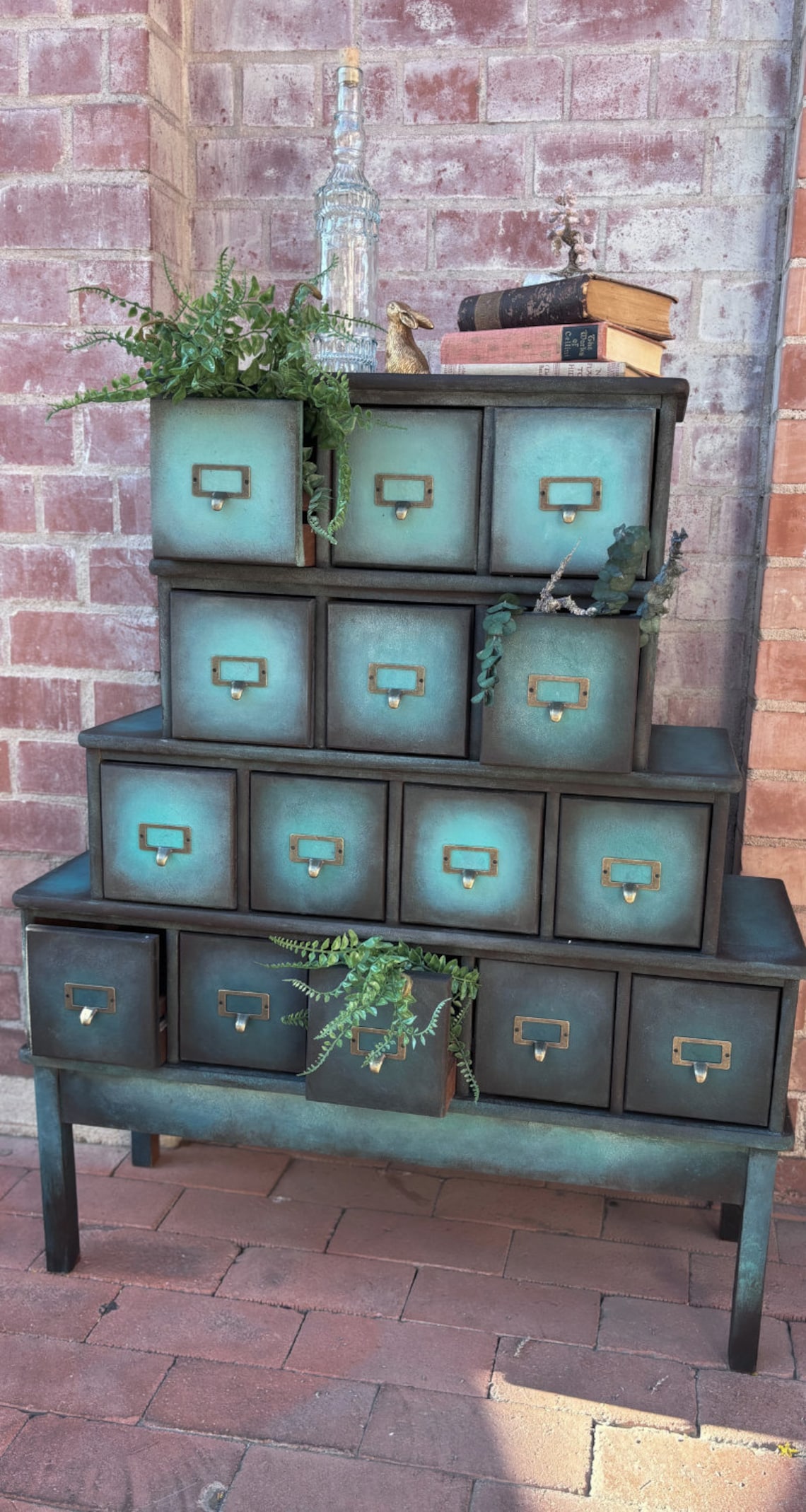 SOLD** Apothecary Style Cabinet Library Catalog Vintage Dresser Card ...