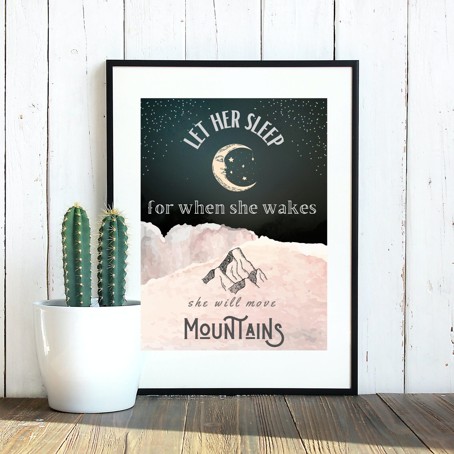 She Will Move Mountains Digital Print Nursery Printable Art Etsy