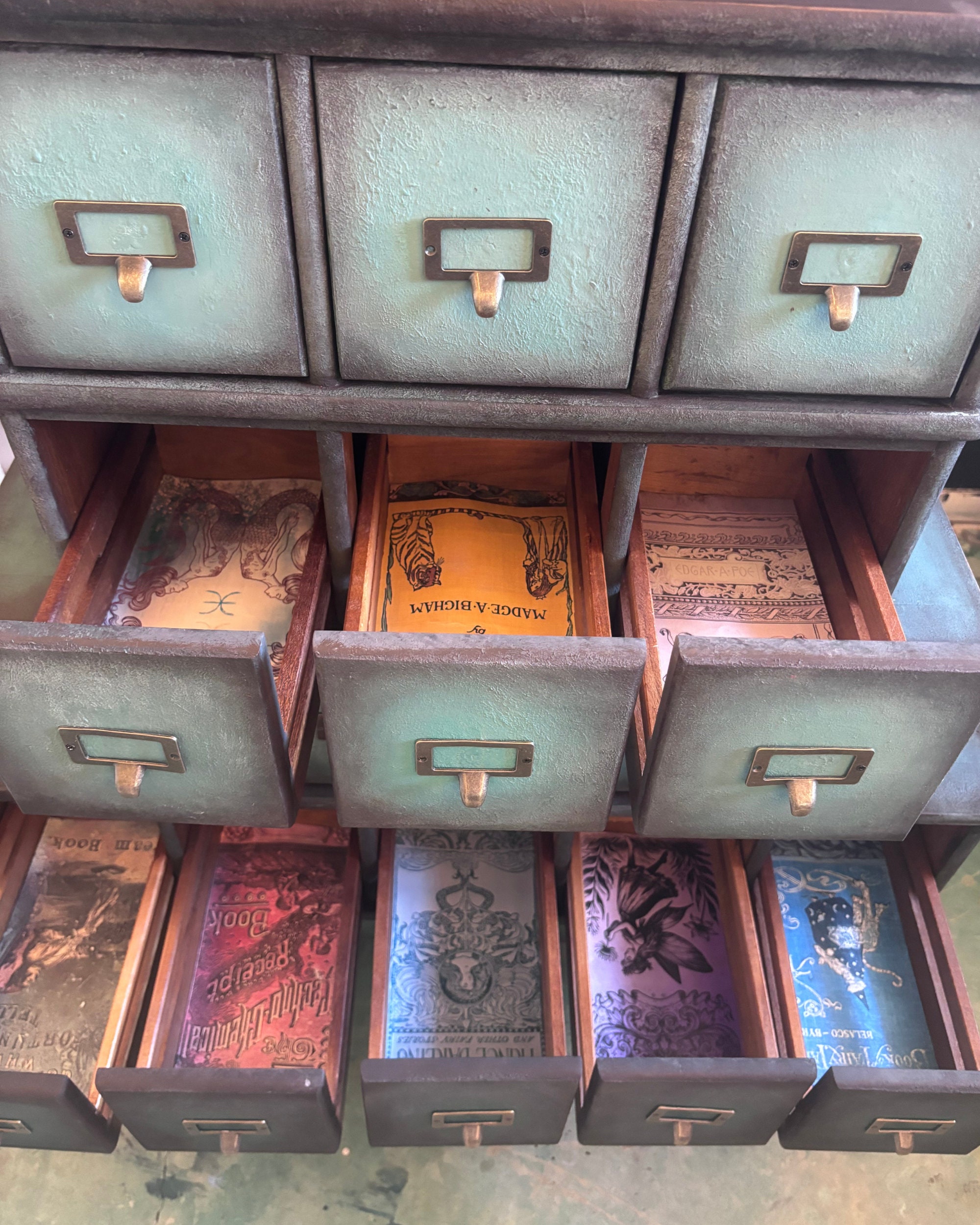 SOLD** Apothecary Style Library Catalog Vintage Dresser Card