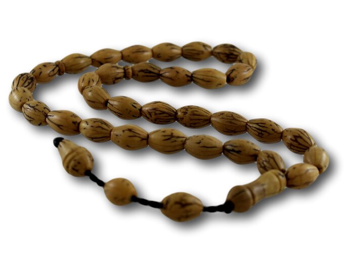 Olive Seed Tasbeeh Prayer Beads Turkish 33 Misbaha Wood Tasbih, Natural Islamic Muslim Rosary Tesbih, Valentines Day Gift for Him or Her