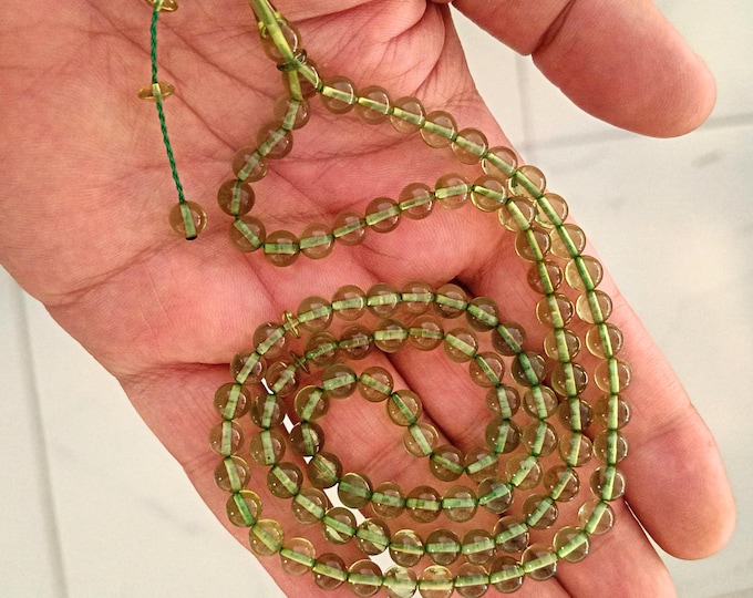 Dominican Amber Prayer Beads - 99 Beads Islamic Misbaha - 6.5mm Round - Handmade Tasbeeh for Dhikr & Meditation
