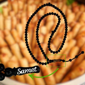 Jet Stone Prayer Beads, Natural Stone 99 Tasbih, Misbaha, Tasbeeh, Rosary, Misbah, Tasbih 99, Personalized Tasbeeh 6mm, Islamic Gift