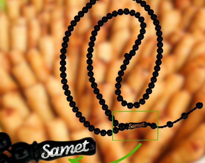 Jet Stone Prayer Beads, Natural Stone 99 Tasbih, Misbaha, Tasbeeh, Rosary, Misbah, Tasbih 99, Personalized Tasbeeh 6mm, Islamic Gift