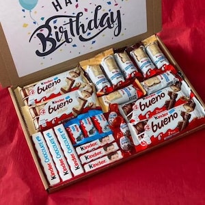 PERSONALISED Kinder Chocolate Hamper Selection Box Bueno Hippo Sweets Present Birthday Love You Gifts For Him For Her Easter Mothers Day