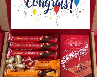 Lindt Chocolate Hamper Gift Box | Personalised Hamper | Lindor Lint Present | Letterbox Gift Hug In A Box Fathers Day Gift Eid Ramadan Gift