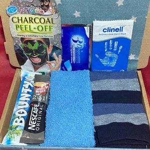 Letterbox Mens Pamper Hamper Self Care Box Hug In A Box Gift for Him Thoughtful Gift Get Well Soon gift box gift for men Birthday gift