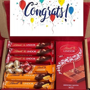 Lindt Chocolate Hamper Gift Box | Personalised Hamper | Lindor Lint Present | Letterbox Gift Hug In A Box Fathers Day Gift Eid Ramadan Gift