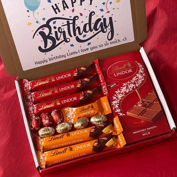 Lindt Lindor Chocolate Hamper Letterbox Birthday Hug In A Box Gifts For Him Son Daughter Grandchild Fathers Day Friends Teacher Gift