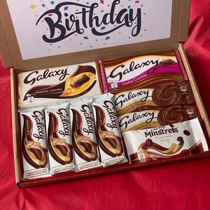 Galaxy Cookie Cream Milk Chocolate Sweet Personalised Box Hamper Orange Letterbox Treat Selection Gift Present For Him Birthday Christmas