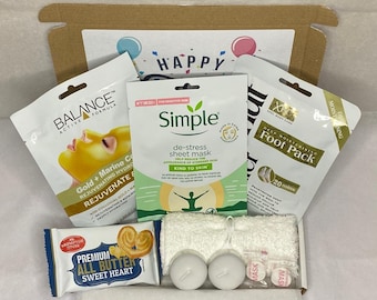 White Personalised Self Care Hamper Pamper Skin Care Gift Box, Birthday Gift, Best Friend Gift