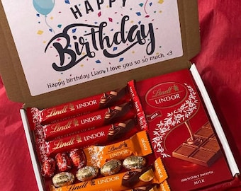 Lindt Lindor Chocolate Hamper Caja de regalo Buzón Regalo Cumpleaños Abrazo en una caja Regalos de Pascua Hijo Hija Nieto Día de las Madres Regalo de los Padres