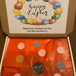Personalizado Lindor Lindt chocolate huevos de Pascua dulces cesta golosinas caja de regalo regalos para él regalos para su lujosa caja de Pascua Lindt imagen 8