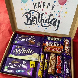 Panier de chocolat au lait Cadbury Dairy boîte personnalisée sucrée boîte aux lettres tourbillon orange bonbon gâterie sélection cadeau cadeau anniversaire Pâques