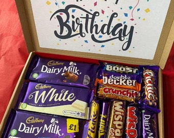 Panier de chocolat au lait Cadbury Dairy boîte personnalisée sucrée boîte aux lettres tourbillon orange bonbon gâterie sélection cadeau cadeau anniversaire Pâques
