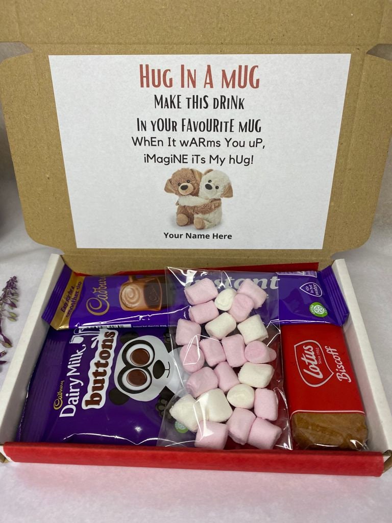 Coffret cadeau boîte aux lettres chocolat chaud Mini panier cadeau Hug In A  Mug Cadeau ami Je pense à toi / Merci -  France