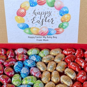 Personalizado Lindor Lindt chocolate huevos de Pascua dulces cesta golosinas caja de regalo regalos para él regalos para su lujosa caja de Pascua Lindt imagen 6